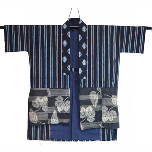 15 "Noragi"  Japanese vintage kimono 　古布　野良着　絣