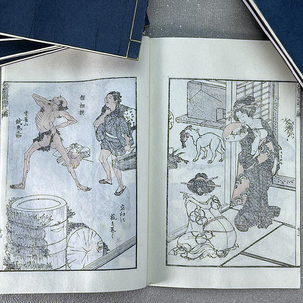 HOKUSAI MANGA THE SKETCHBOOKS OF HOKUSAI<BR> japanese woodblock print　全15冊 <BR>北斎漫画 木版画 芸艸堂出版<BR>浮世絵 版画 <BR>伝統的工芸品 アンティーク 骨董 【中古】<BR> JAPAN japanese antique vintage