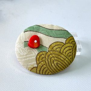 0008　Kimono material as a brooch / Kimono/Obi remake accessories Obi clasp