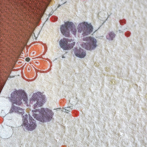 0024 Frame art 【Flower pattern】 Hand-painted kimono with dyed patterns  Remake Handmade Interior / japanese kimono obi