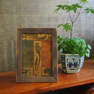 0032　Frame Art 【Ancient murals】/ hand woven Hand-dyed Kimono Remake Handmade Interior