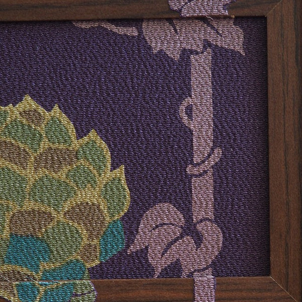 0034　Frame Art 【pineapple】/ hand woven Hand-dyed Kimono Remake Handmade Interior