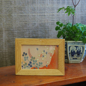 0046　Frame art 【floral motif pattern】 Hand-dyed Kimono Remake Handmade Interior