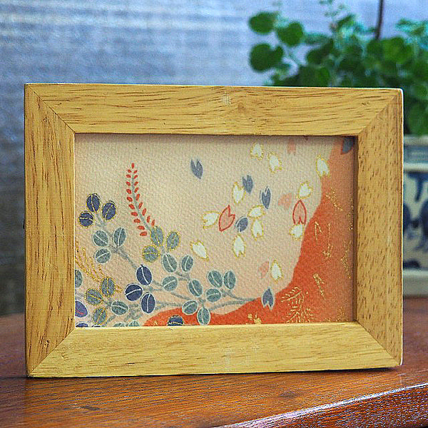 0046　Frame art 【floral motif pattern】 Hand-dyed Kimono Remake Handmade Interior