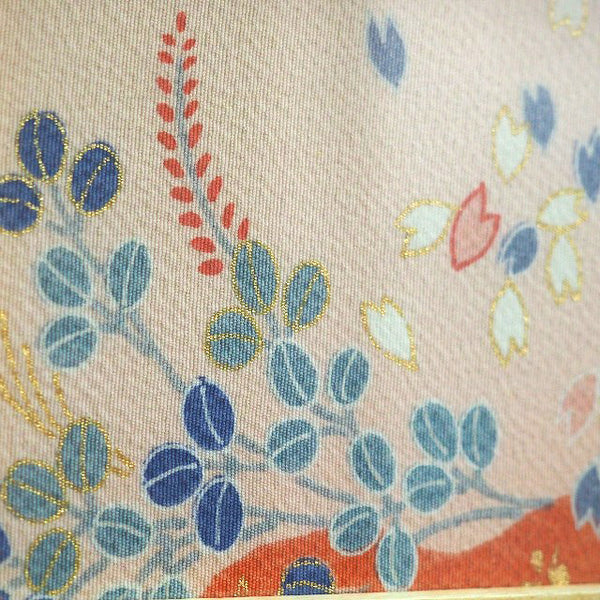 0046　Frame art 【floral motif pattern】 Hand-dyed Kimono Remake Handmade Interior