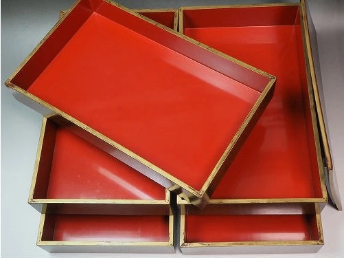 <br>0717 5-tier bento box.<BR><BR>/ 02 Japan "Bento box"　重箱 /JAPAN japanese antique vintage lacquerware