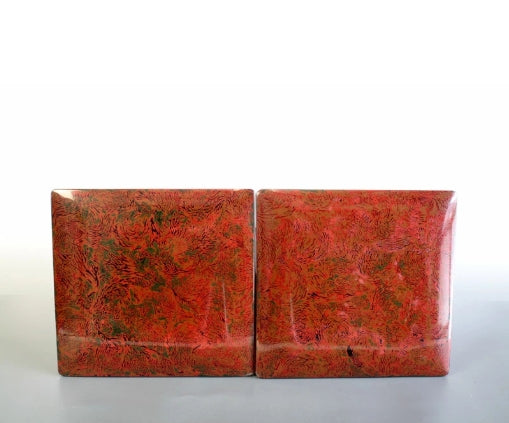 0170 A five-tiered bento box decorated with a moss pattern, characteristic of Tsugaru lacquerware..　<BR>/ 02 Japan "Bento box"　重箱 /JAPAN japanese antique vintage lacquerware
