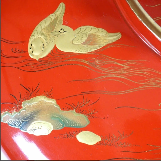 0933 Meiji era lidded serving bowl (large bowl)　/ 02 Japan "Bento box"　重箱 /JAPAN japanese antique vintage lacquerware
