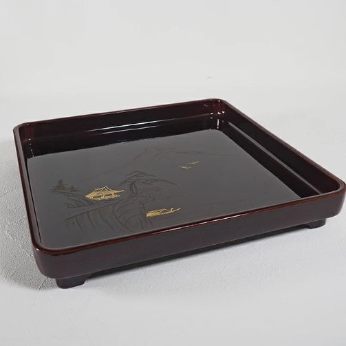 <br>会席膳 溜塗 お膳 7枚組　Set of 7 lacquered trays 0003<br>漆器 天然木 漆<BR><BR>02 Japan "zen"　膳　JAPAN antique vintage tableware lacquerware try