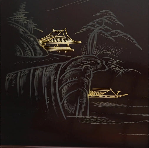 <br>会席膳 溜塗 お膳 7枚組　Set of 7 lacquered trays 0003<br>漆器 天然木 漆<BR><BR>02 Japan "zen"　膳　JAPAN antique vintage tableware lacquerware try