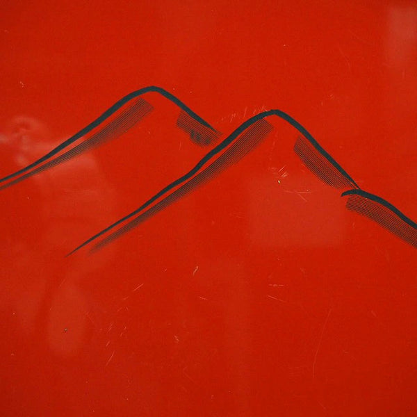 <br>会席膳 山水文様お膳 10枚組 0002 Set of 10 serving trays with mountain pattern, 0002<br>漆器 天然木 漆<BR><BR>02 Japan "zen"　膳　JAPAN antique vintage tableware lacquerware try
