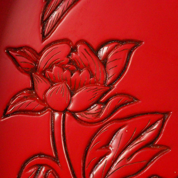 <br>村上木彫堆朱 花鳥文様 盆 0026 Murakami Wood Carving Lacquerware Tray with Flower and Bird Design 0026<br>漆器 天然木 漆<BR><BR>02 Japan "zen"　膳　JAPAN antique vintage tableware lacquerware try