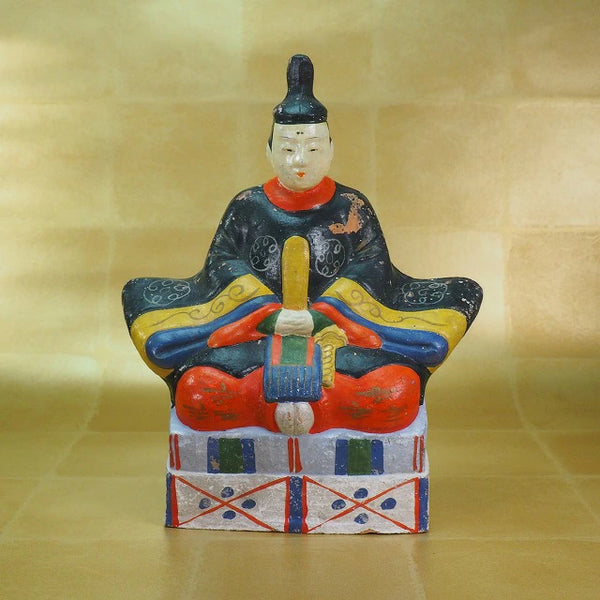Clay dolls, Emperor and Empress dolls, Ohama dolls 0221　土人形 お内裏様 お雛様 大浜人形　0221 <BR>/ 1301　Japanese clay doll ”Tsuchiningyo” /JAPAN japanese antique vintage doll