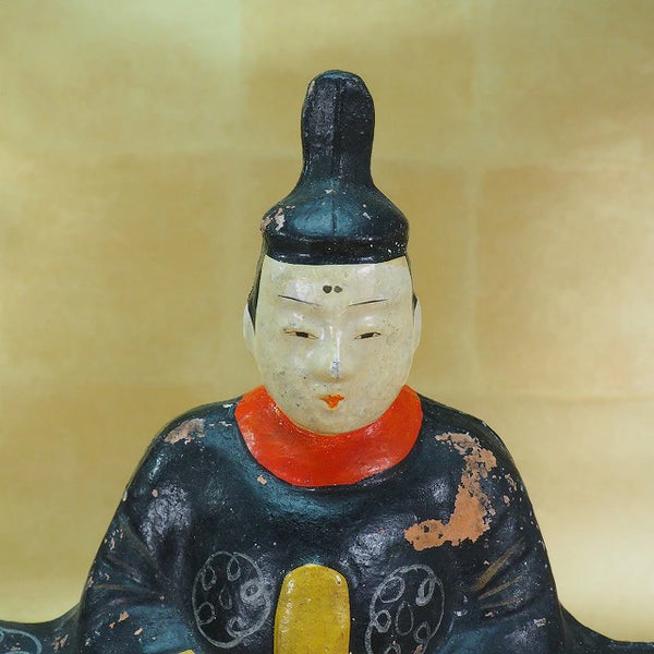 Clay dolls, Emperor and Empress dolls, Ohama dolls 0221　土人形 お内裏様 お雛様 大浜人形　0221 <BR>/ 1301　Japanese clay doll ”Tsuchiningyo” /JAPAN japanese antique vintage doll