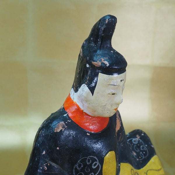 Clay dolls, Emperor and Empress dolls, Ohama dolls 0221　土人形 お内裏様 お雛様 大浜人形　0221 <BR>/ 1301　Japanese clay doll ”Tsuchiningyo” /JAPAN japanese antique vintage doll