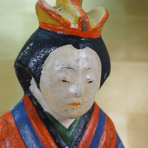 Clay dolls, Emperor and Empress dolls, Ohama dolls 0221　土人形 お内裏様 お雛様 大浜人形　0221 <BR>/ 1301　Japanese clay doll ”Tsuchiningyo” /JAPAN japanese antique vintage doll