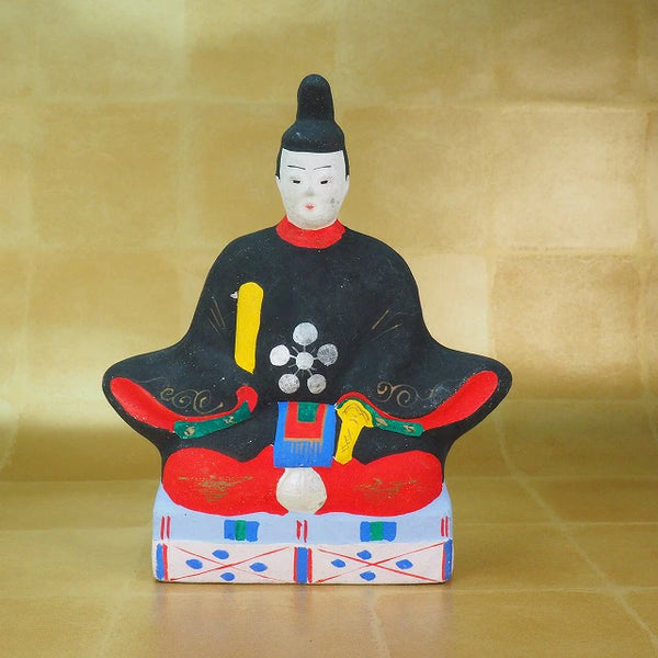 Sugawara no Michizane clay figurine 0223　<BR>/ 1301　Japanese clay doll ”Tsuchiningyo”　/JAPAN japanese antique vintage doll