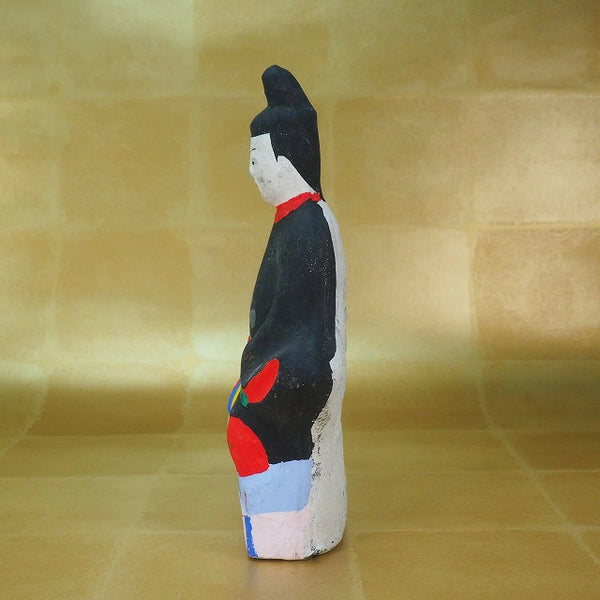 Sugawara no Michizane clay figurine 0223　<BR>/ 1301　Japanese clay doll ”Tsuchiningyo”　/JAPAN japanese antique vintage doll