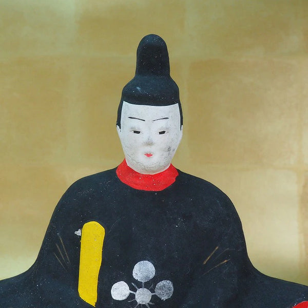 Sugawara no Michizane clay figurine 0223　<BR>/ 1301　Japanese clay doll ”Tsuchiningyo”　/JAPAN japanese antique vintage doll