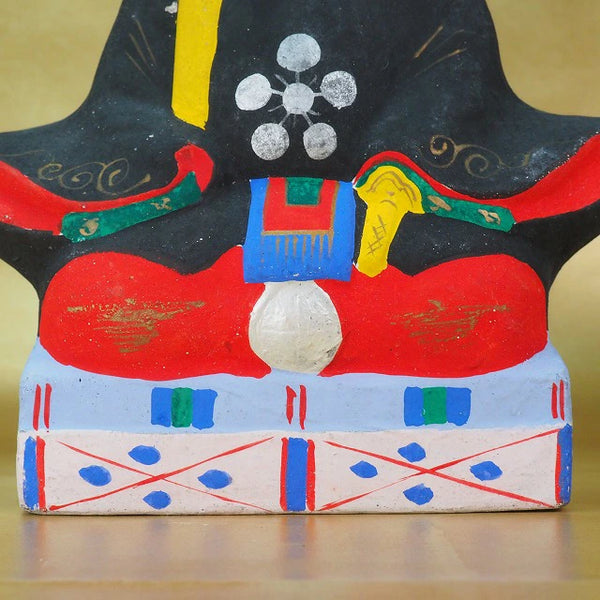 Sugawara no Michizane clay figurine 0223　<BR>/ 1301　Japanese clay doll ”Tsuchiningyo”　/JAPAN japanese antique vintage doll