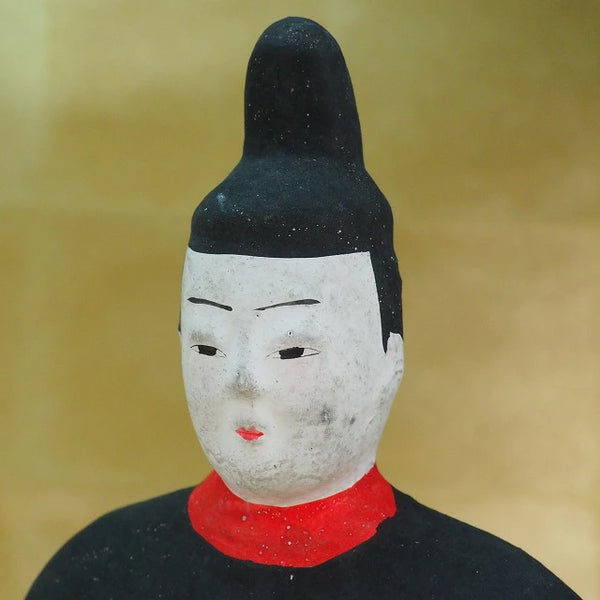 Sugawara no Michizane clay figurine 0223　<BR>/ 1301　Japanese clay doll ”Tsuchiningyo”　/JAPAN japanese antique vintage doll