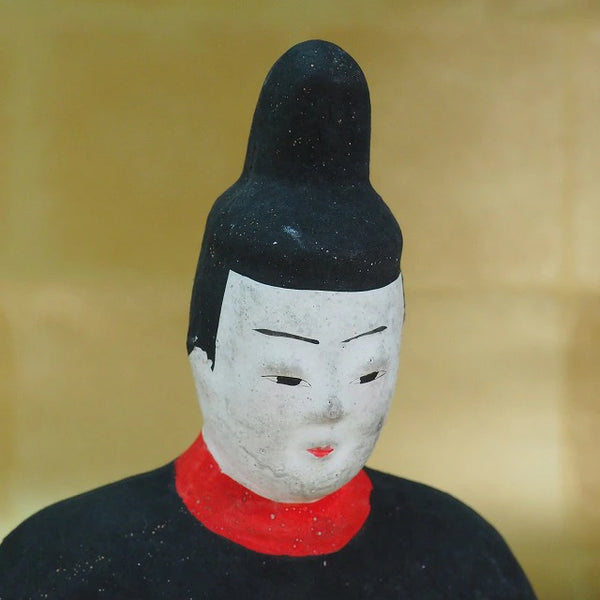 Sugawara no Michizane clay figurine 0223　<BR>/ 1301　Japanese clay doll ”Tsuchiningyo”　/JAPAN japanese antique vintage doll