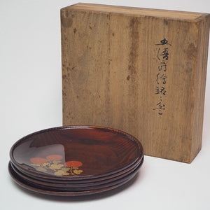 Kyouto lacquerware 5-disc set Sweet dish　0004　京漆器 銘々皿