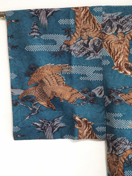 "Juban" 0004  Hawk and tiger pattern　Japanese vintage kimono underwear