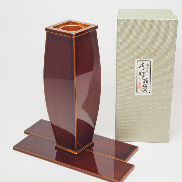 Shunkei lacquerware  flower vase　0006　春慶塗 花器