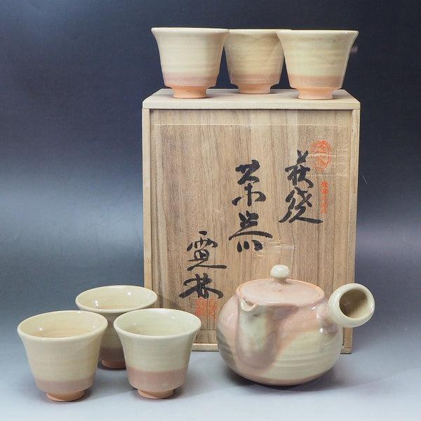 tea set Bancya　0009　Hagiyaki　08 Japanese pottery and porcelain teaware  茶道具　番茶