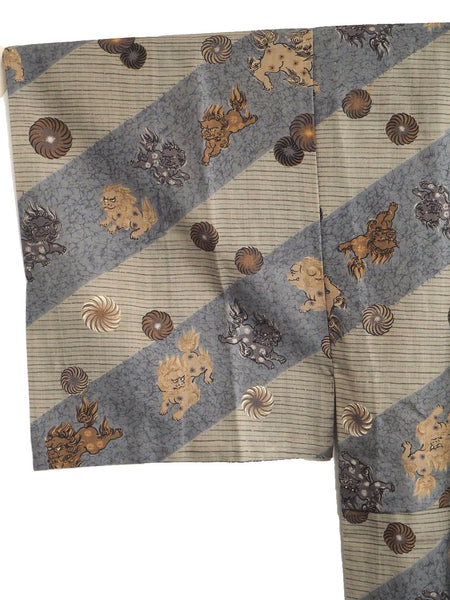 "Juban" 0010 lion pattern　Japanese vintage kimono underwea