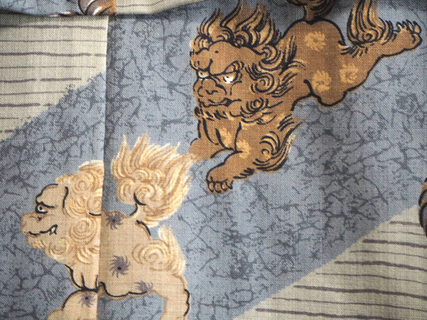 "Juban" 0010 lion pattern　Japanese vintage kimono underwea