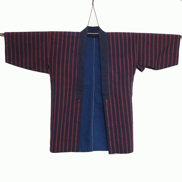 Noragi 0022 Japanese vintage jacket Cotton Indigo dye  stripe pattern