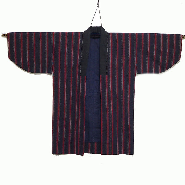 Noragi 0023 Japanese vintage jacket Cotton Indigo dye  stripe pattern