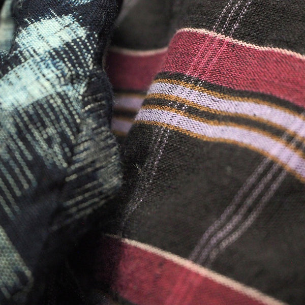 Noragi 0024 Japanese vintage jacket Cotton Indigo dye  Stripe pattern and Kasuri pattern