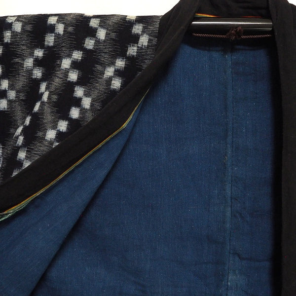 Noragi 0024 Japanese vintage jacket Cotton Indigo dye  Stripe pattern and Kasuri pattern