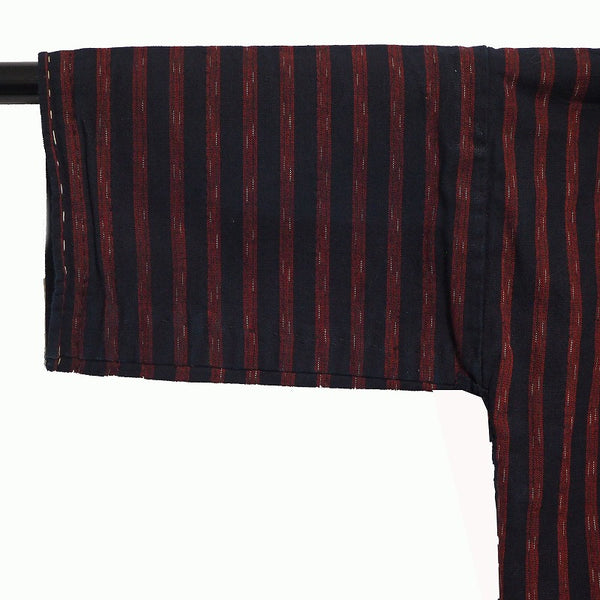Noragi 0025 Japanese vintage jacket Cotton Indigo dye  Stripe pattern and Sashiko
