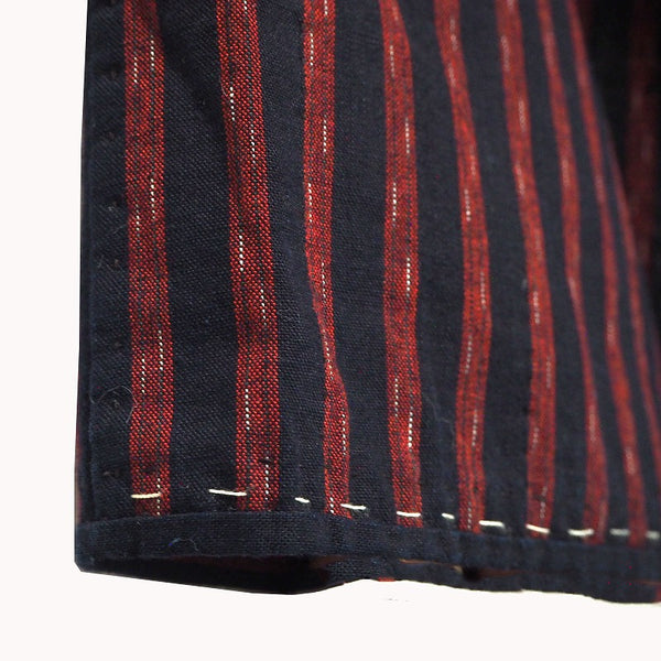 Noragi 0025 Japanese vintage jacket Cotton Indigo dye  Stripe pattern and Sashiko