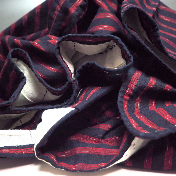 Noragi 0025 Japanese vintage jacket Cotton Indigo dye  Stripe pattern and Sashiko