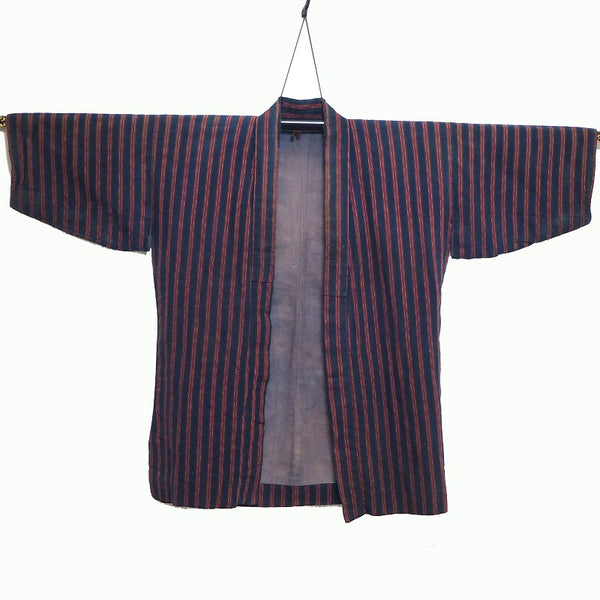 Noragi 0026 Japanese vintage jacket Cotton Indigo dye  Stripe pattern