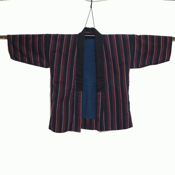 Noragi 0027 Japanese vintage jacket Cotton Indigo dye  Stripe pattern