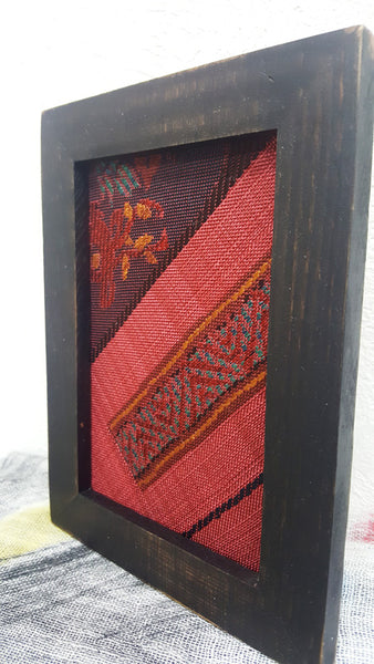 0008 forehead with obi [Red ethnic pattern]   Obi/interior/remake/handmade